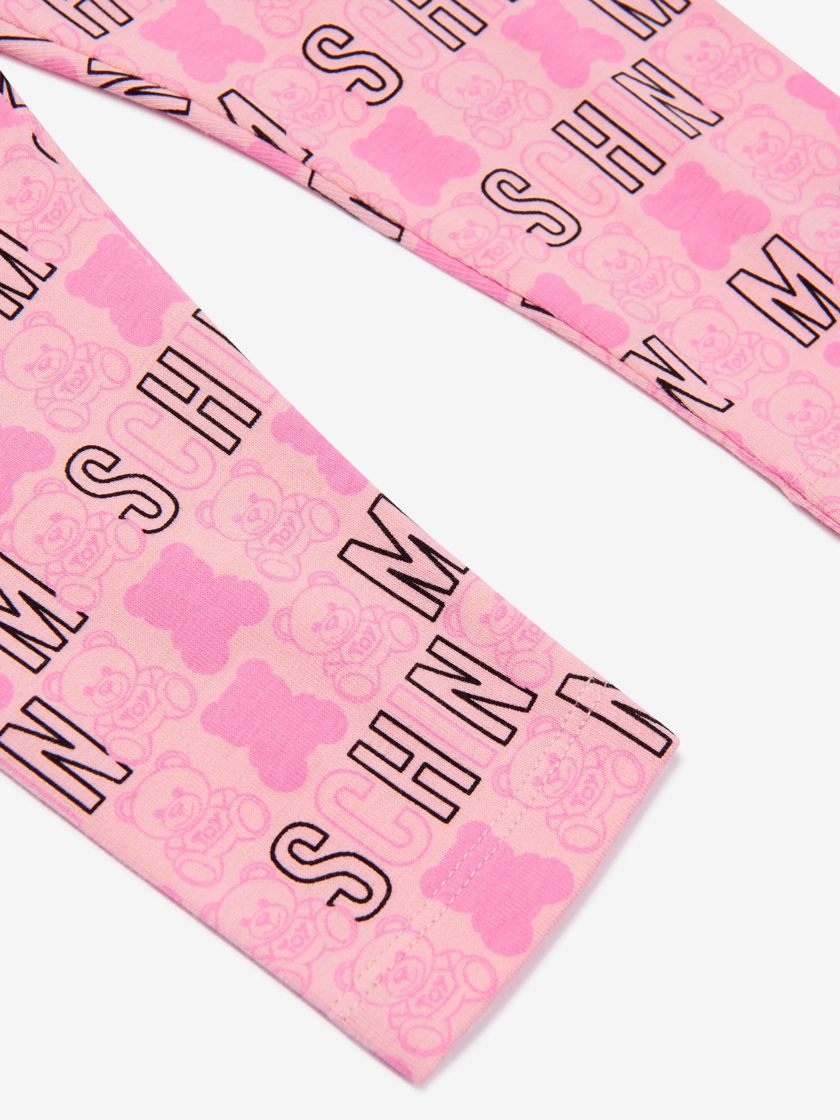 Moschino Baby Girls Cotton Teddy Toy Logo Leggings