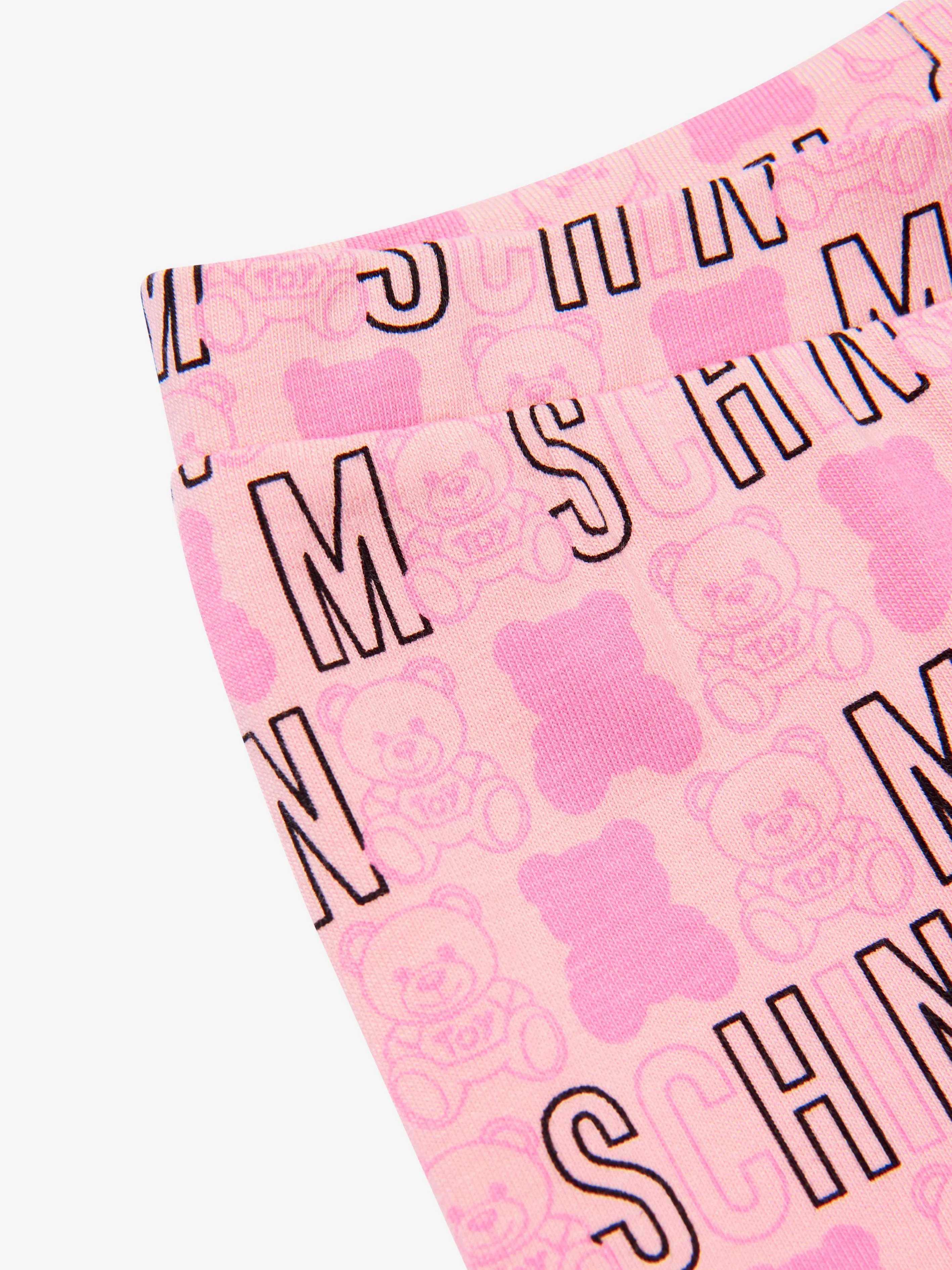 Moschino Baby Girls Cotton Teddy Toy Logo Leggings