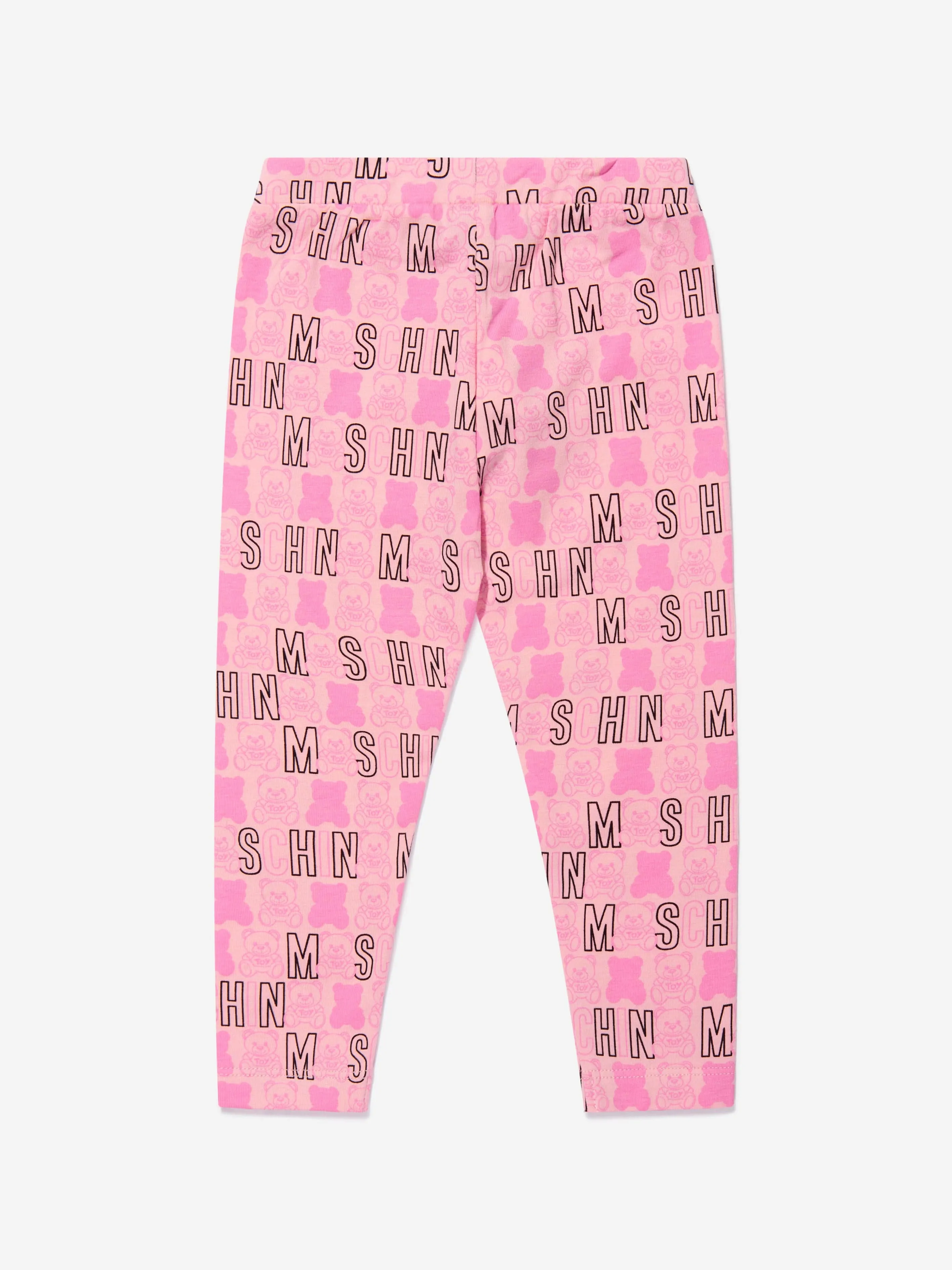 Moschino Baby Girls Cotton Teddy Toy Logo Leggings