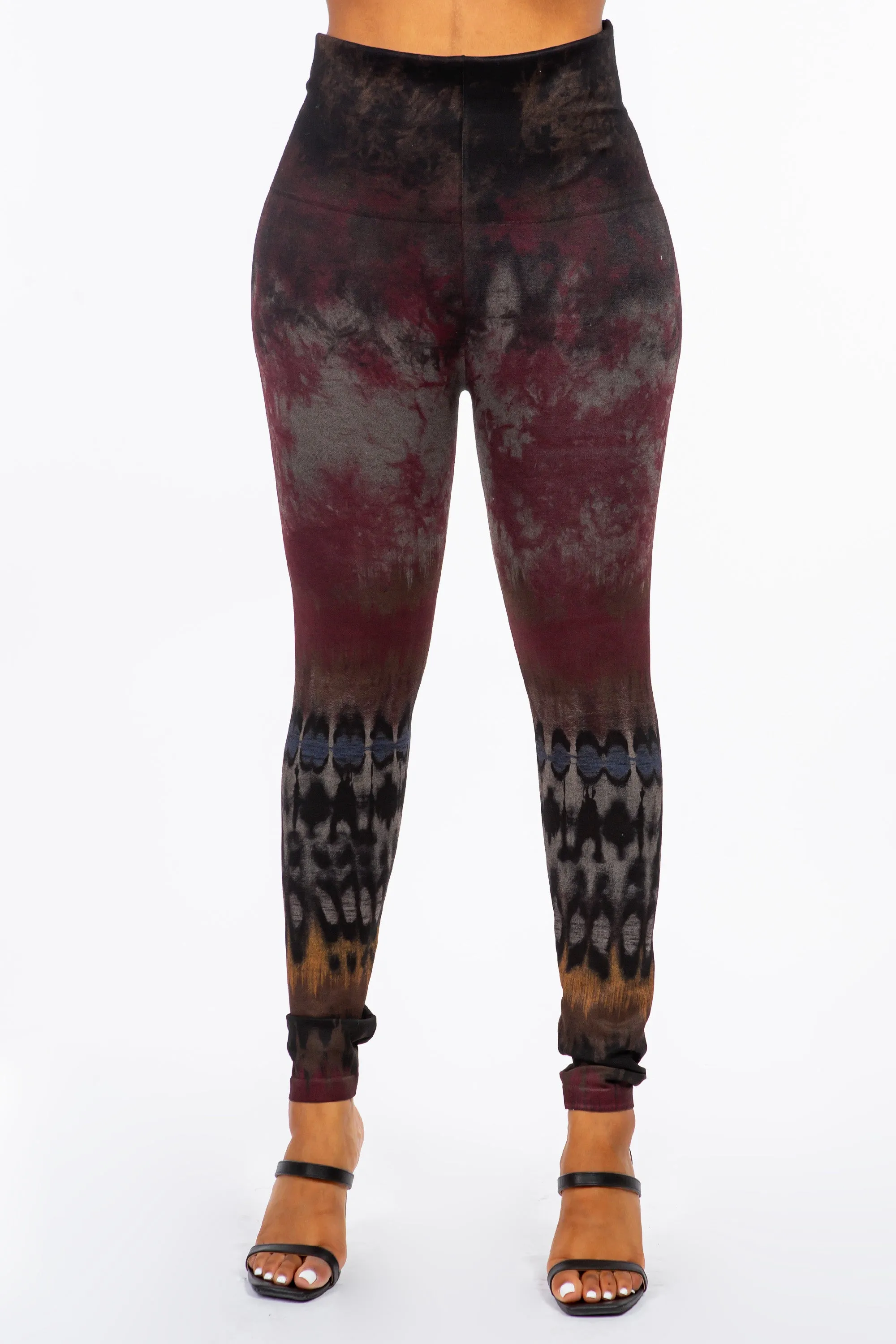 Moth Wing Tie-Dye Print Leggings