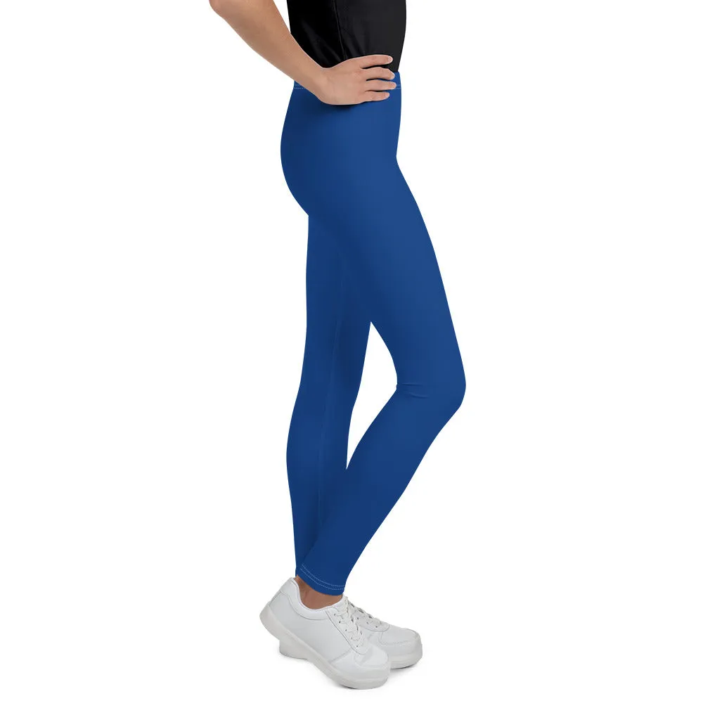 Navy Blue Solid Color Premium Youth Gym Sports Comfy Leggings Tight- Made in USA