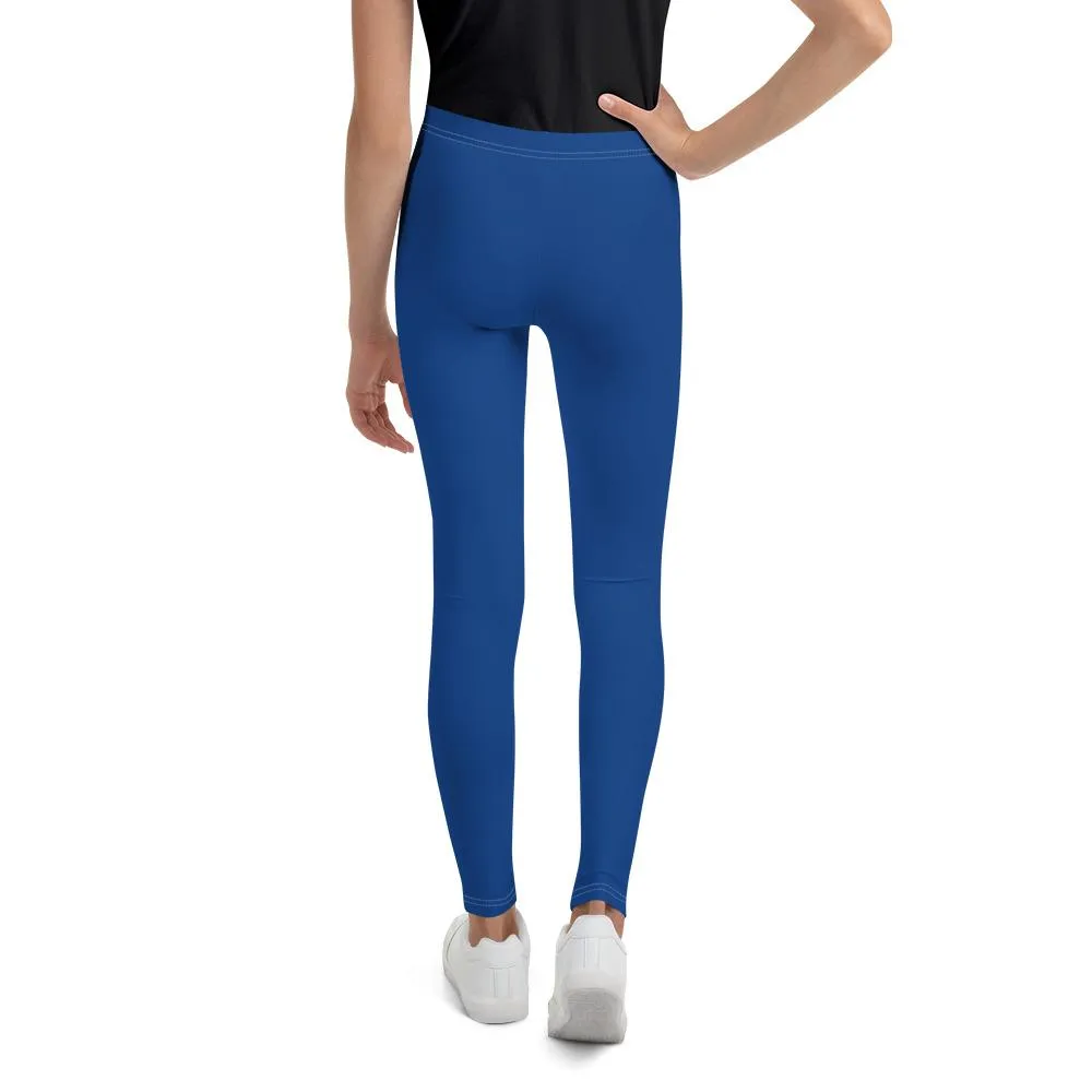 Navy Blue Solid Color Premium Youth Gym Sports Comfy Leggings Tight- Made in USA