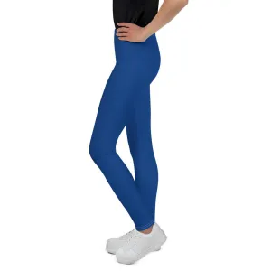 Navy Blue Solid Color Premium Youth Gym Sports Comfy Leggings Tight- Made in USA