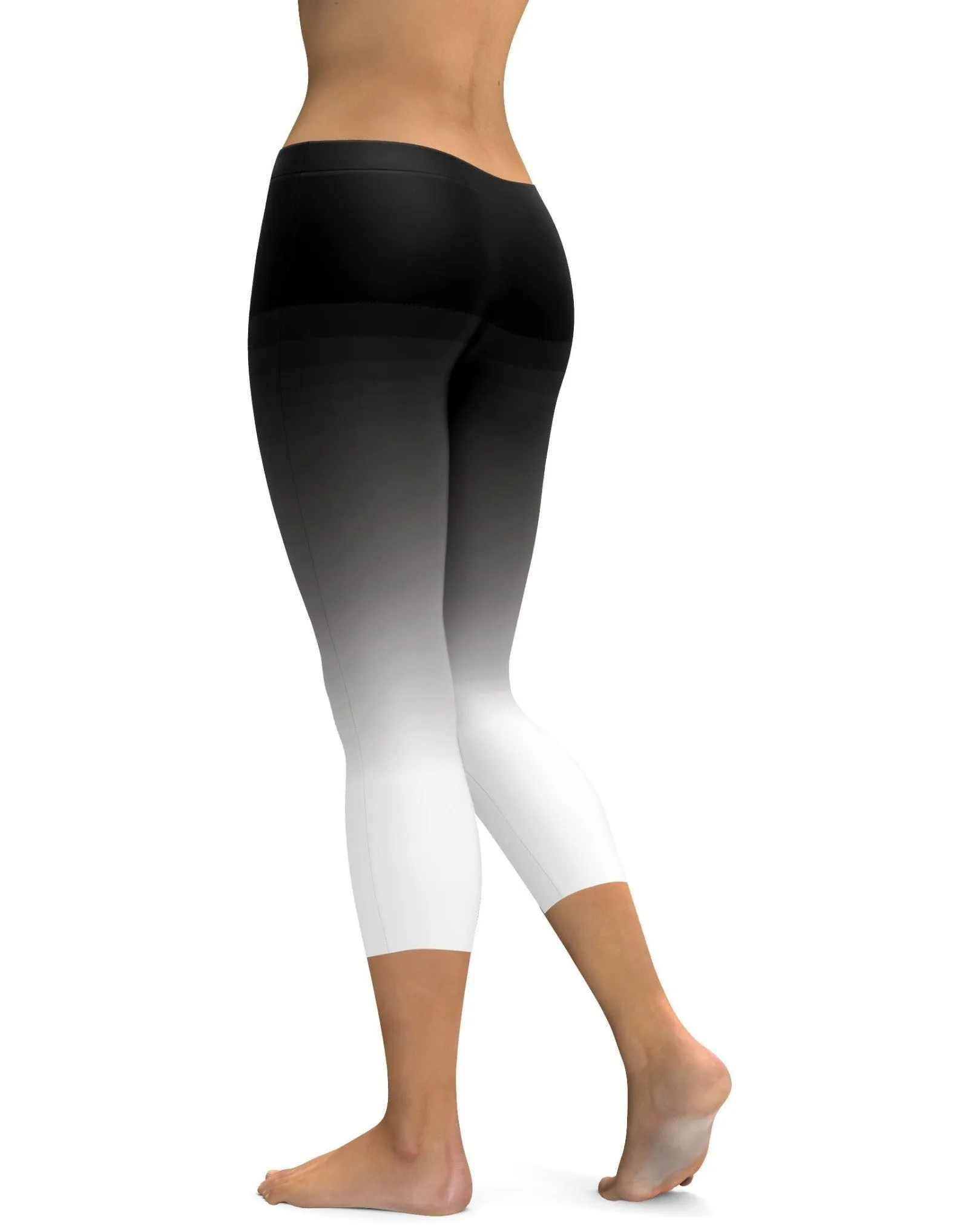 Ombre Black to White Capris