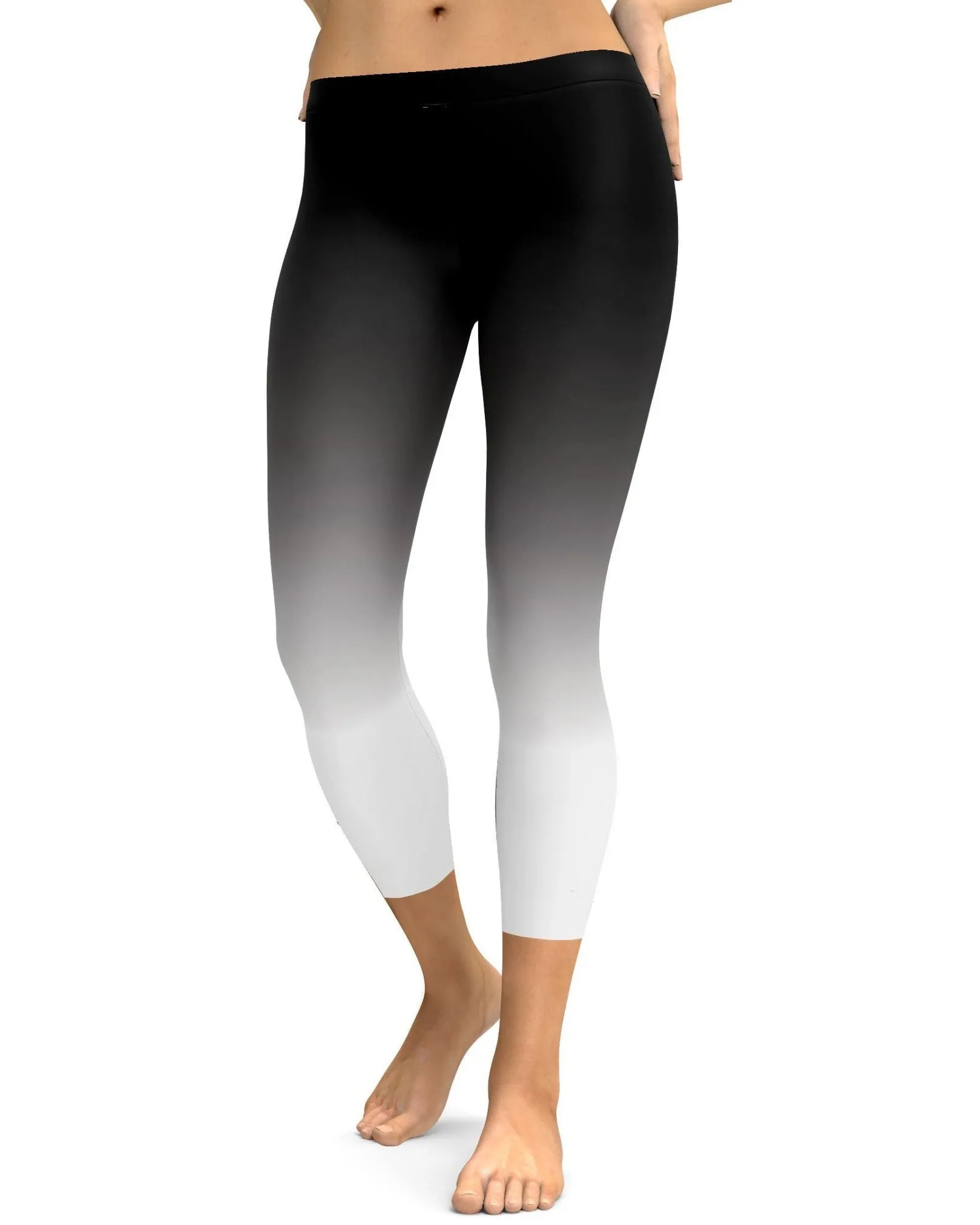 Ombre Black to White Capris
