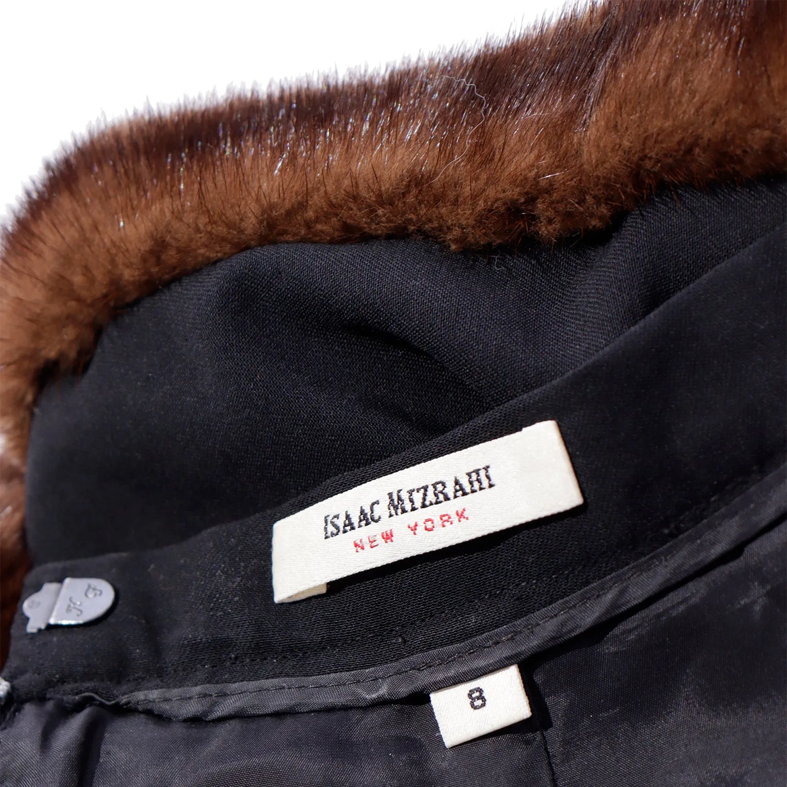 ON HOLD // 1990s Isaac Mizrahi Lined Wool Trousers w Mink Fur Trim