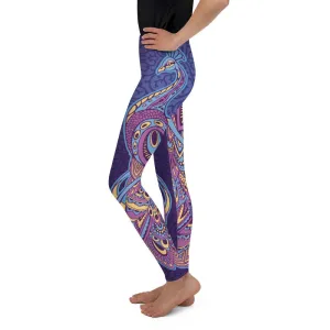 Ornamental Peacock Youth Leggings