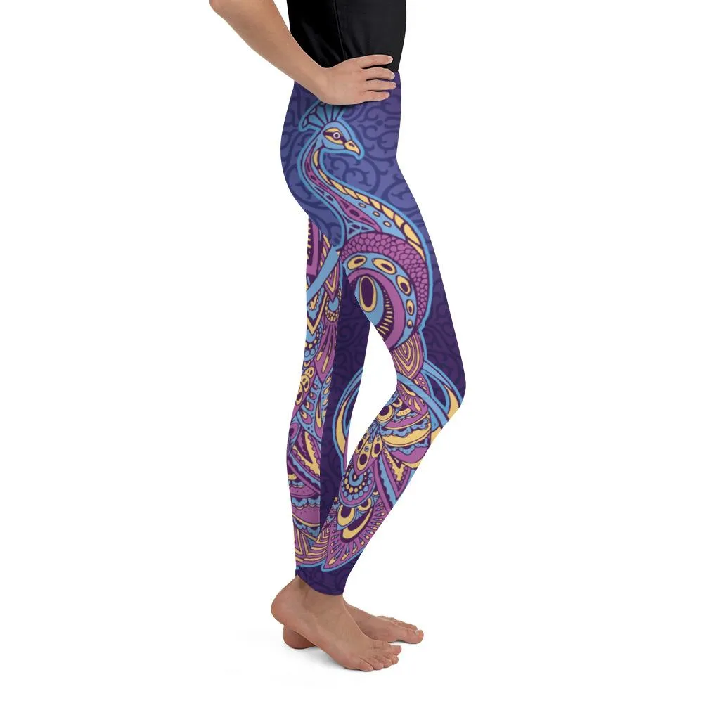 Ornamental Peacock Youth Leggings