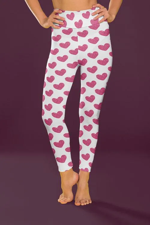 Pink Glitter Hearts Fitness Set