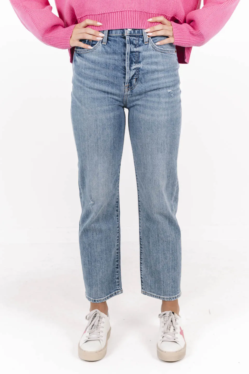 Pistola Cassie Super High Rise Straight Crop Jeans - Cambridge