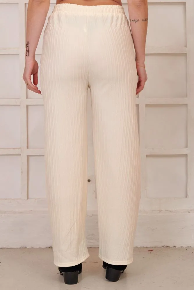 Plain Knit Open Hem Pocket Trousers