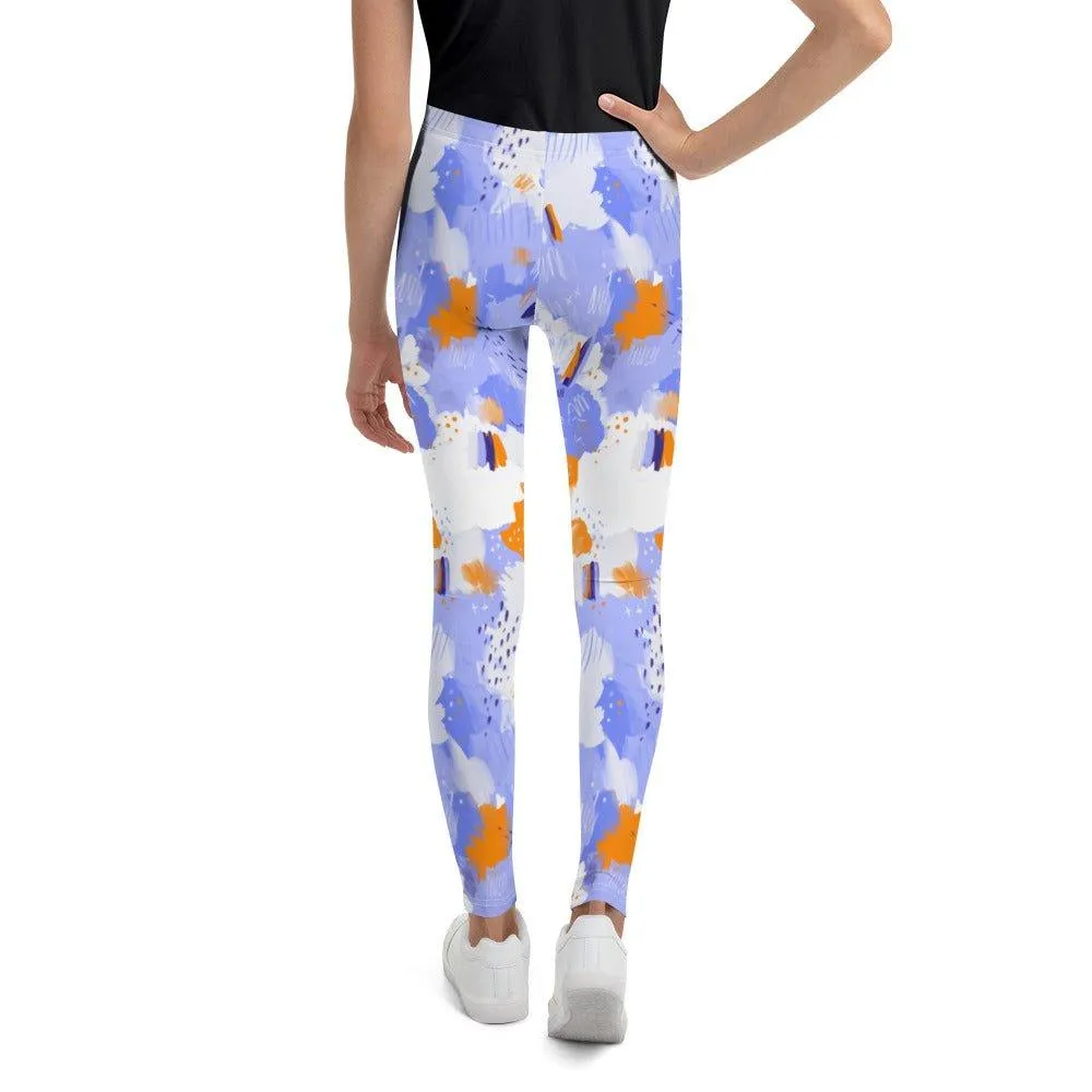 Purple Abstract Youth Leggings