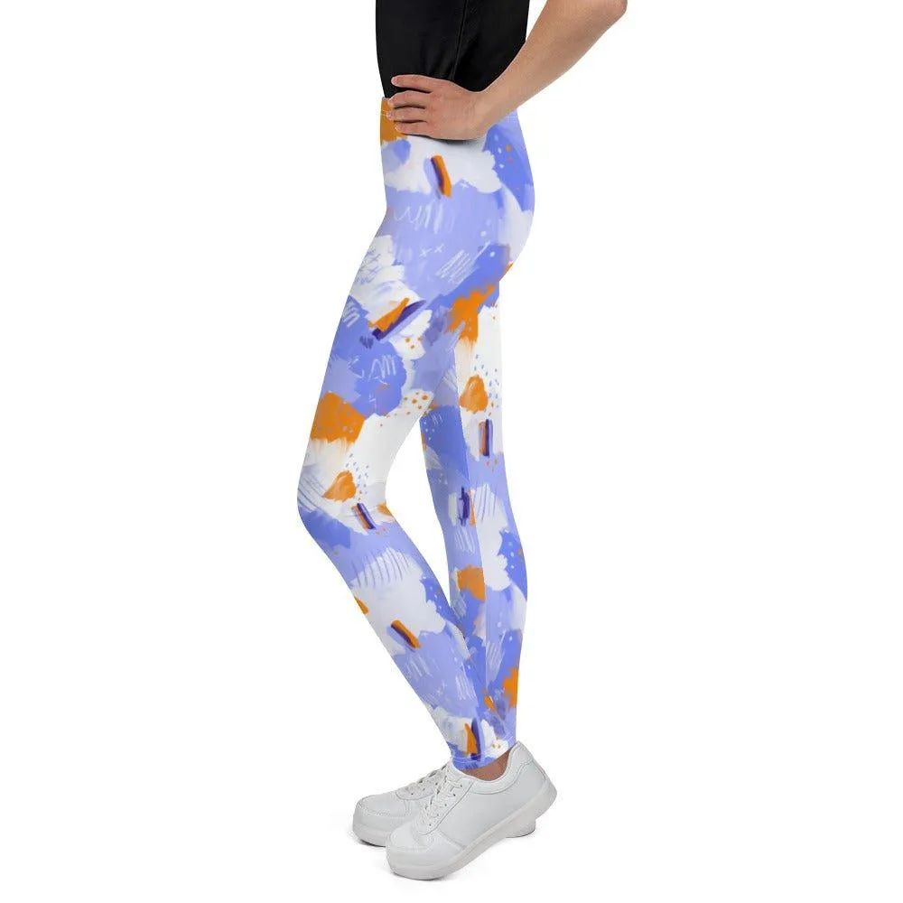 Purple Abstract Youth Leggings