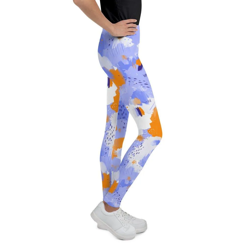Purple Abstract Youth Leggings
