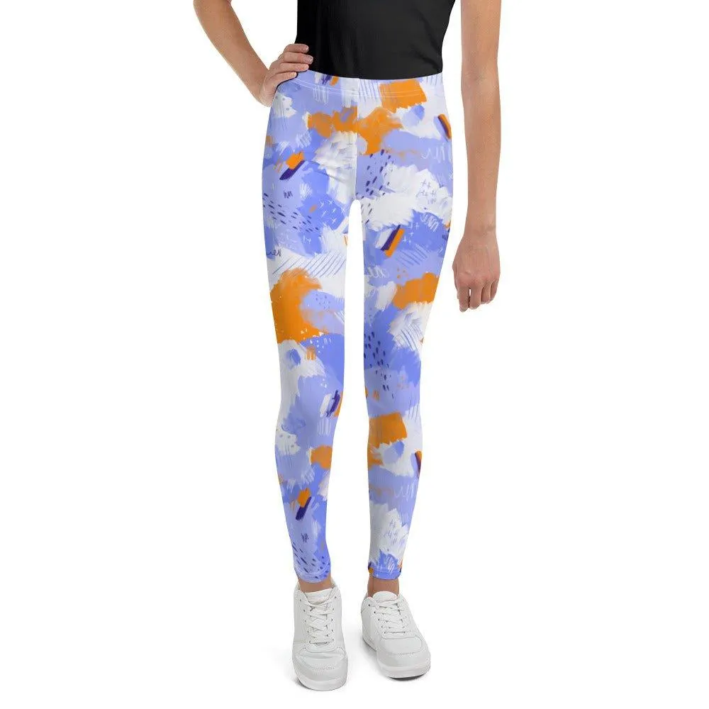Purple Abstract Youth Leggings