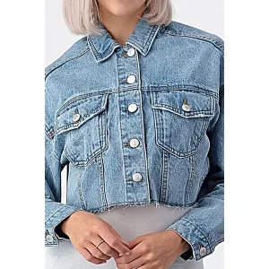 Raw Edge Medium Washed Denim Jacket