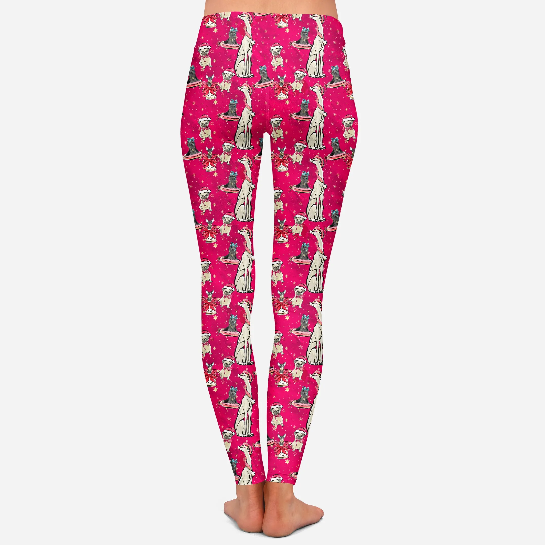 Red Christmas Doggies All-Over-Print - High-quality Handcrafted Vibrant Leggings