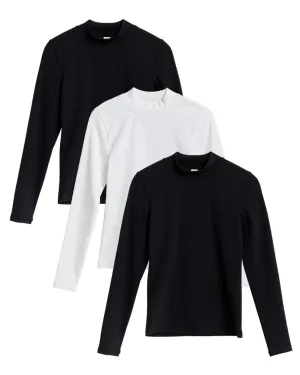 Rib Mockneck Long Sleeve - Custom 3 Pack