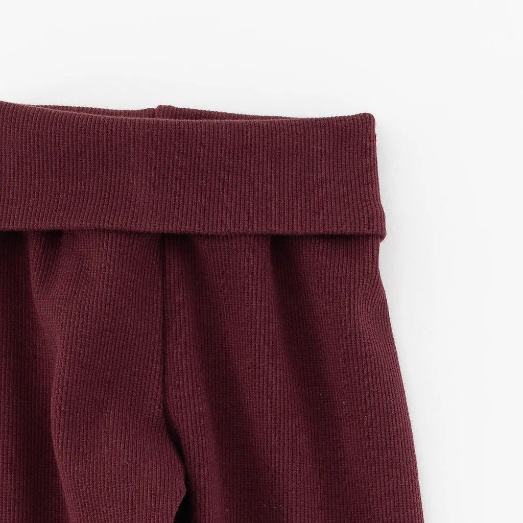 Ribbed Legging in Organic Garnet