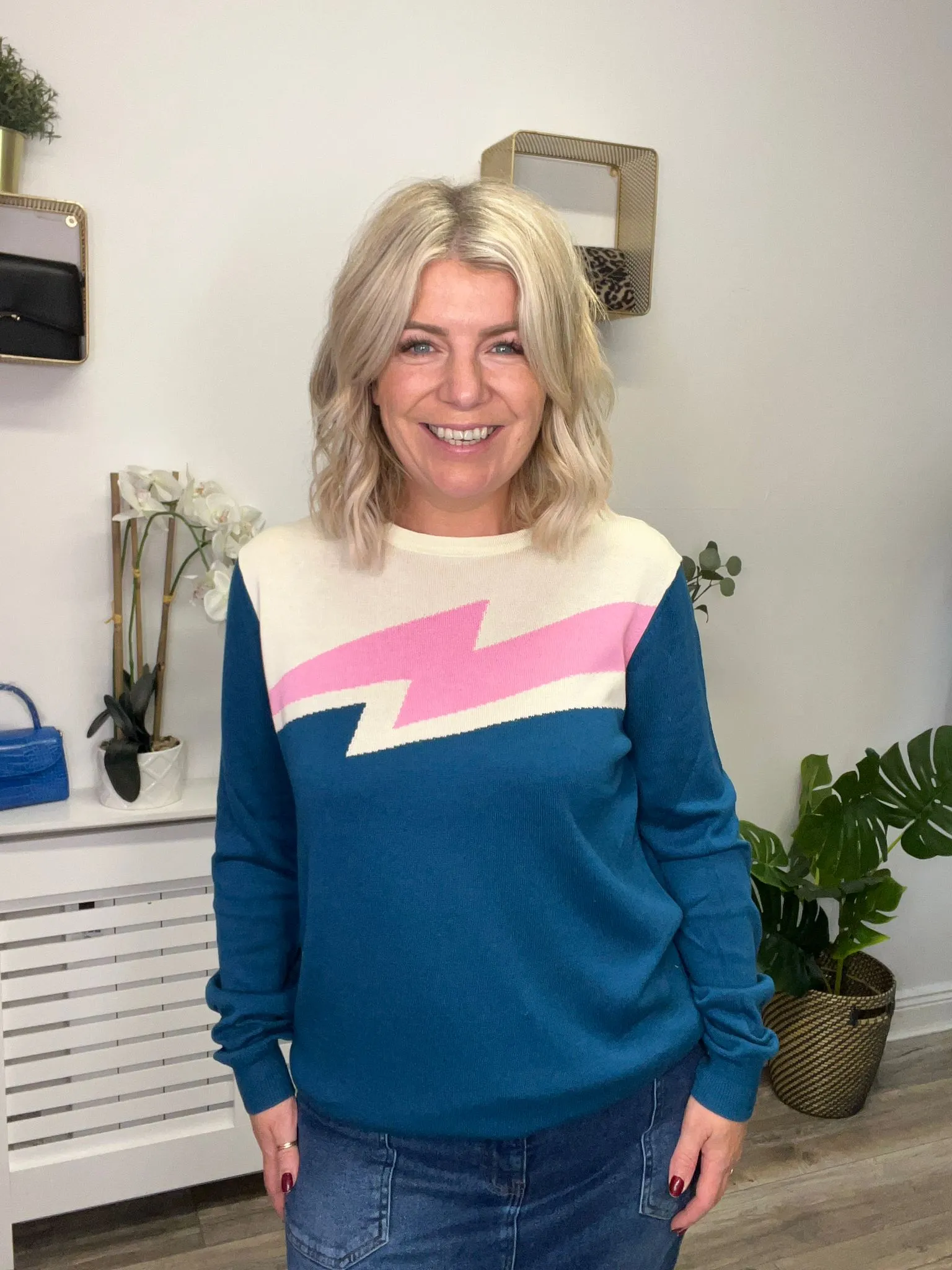 Rita Jumper - Teal Lightning Flash Split