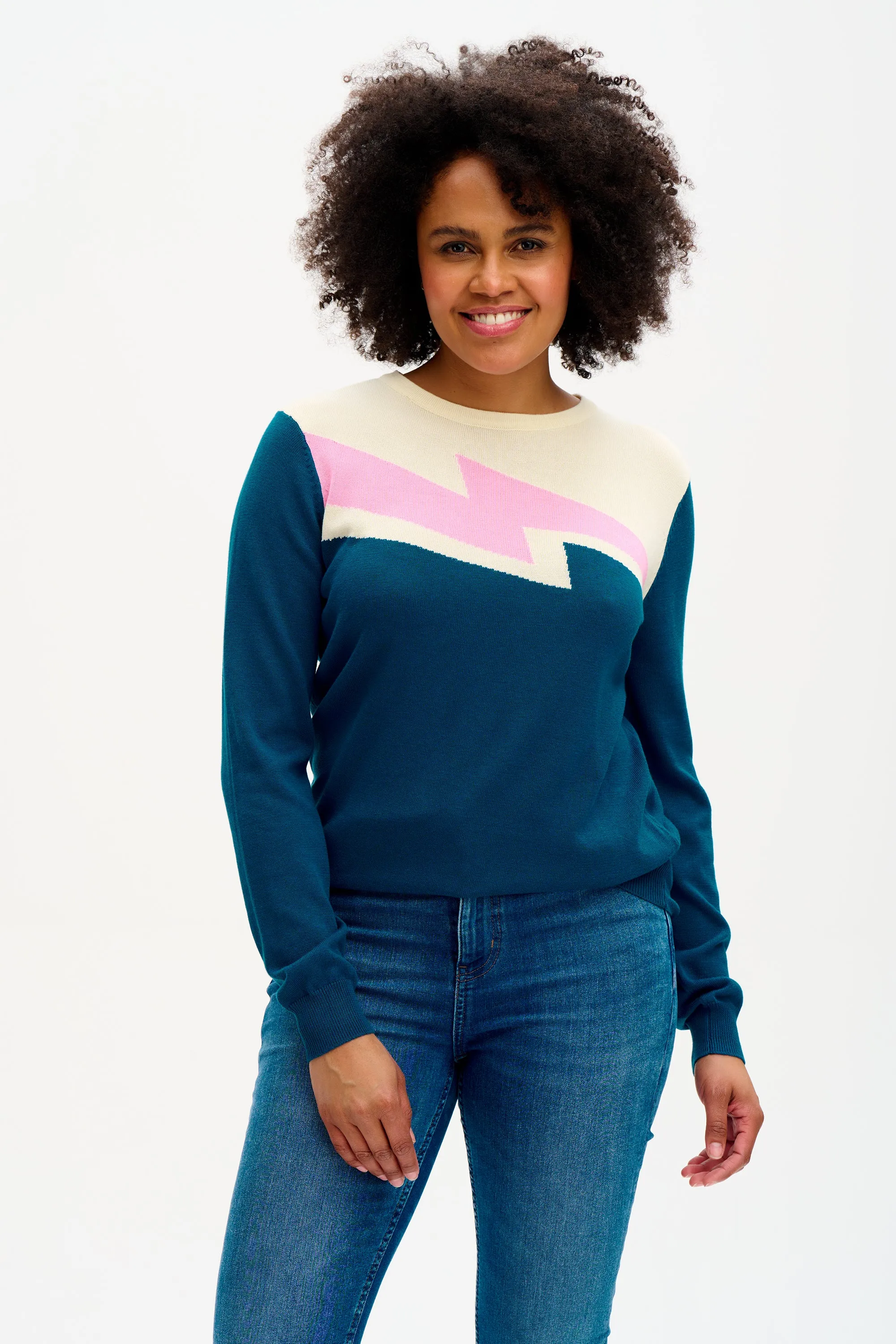 Rita Jumper - Teal Lightning Flash Split
