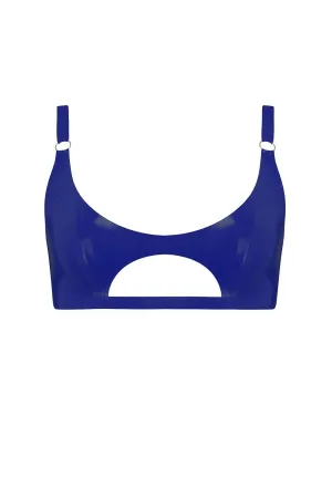 Royalblue Navy Cut Out Latex Bralette