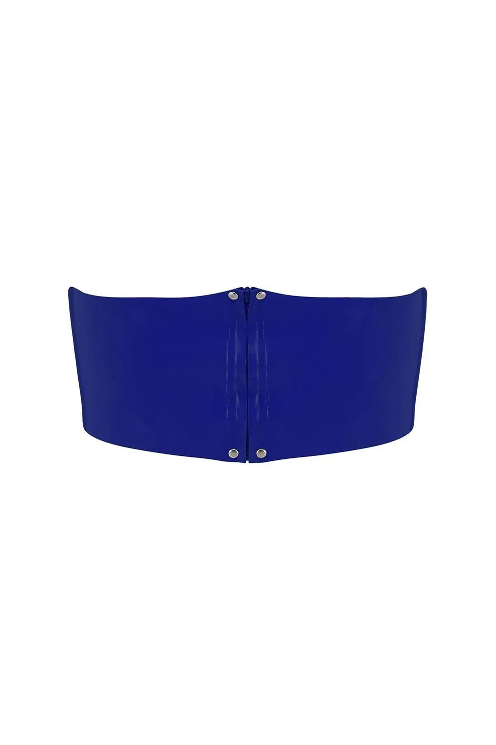 Royalblue Navy Latex Bandeau Crop Top