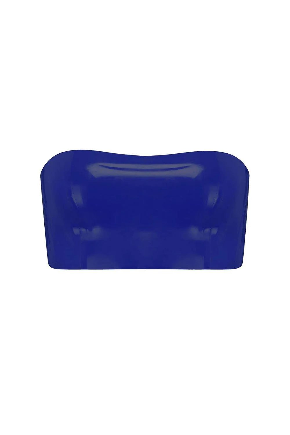 Royalblue Navy Latex Bandeau Crop Top