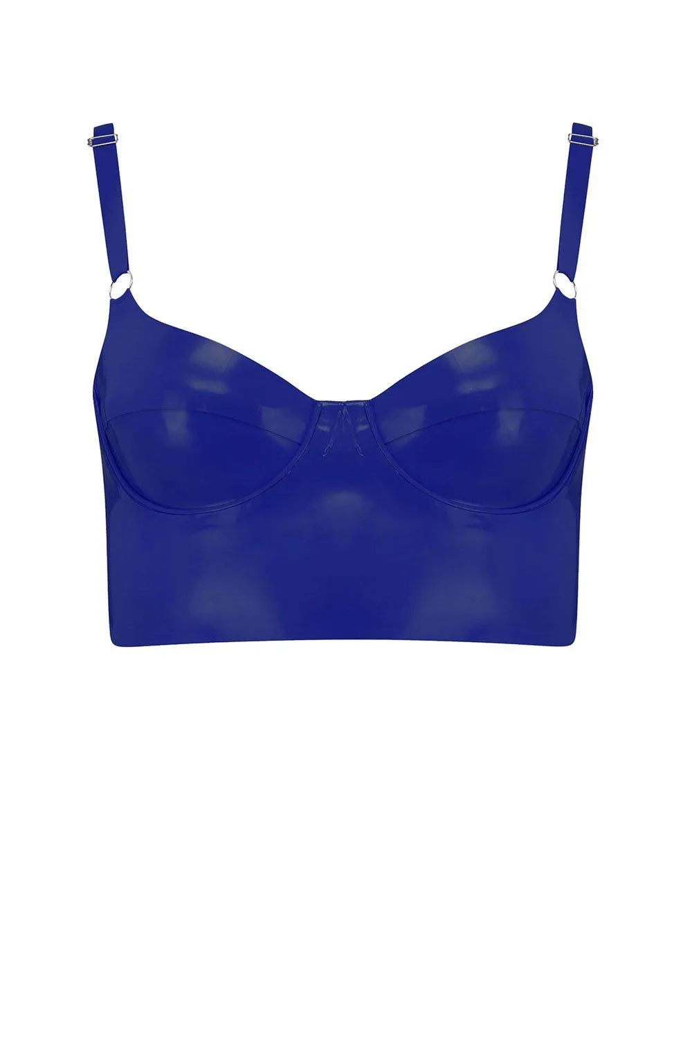 Royalblue Navy Latex Full Cup Longline Bra