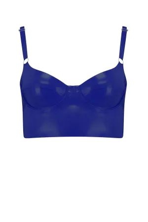 Royalblue Navy Latex Full Cup Longline Bra