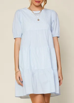 Sky Blue Stripe Babydoll Dress
