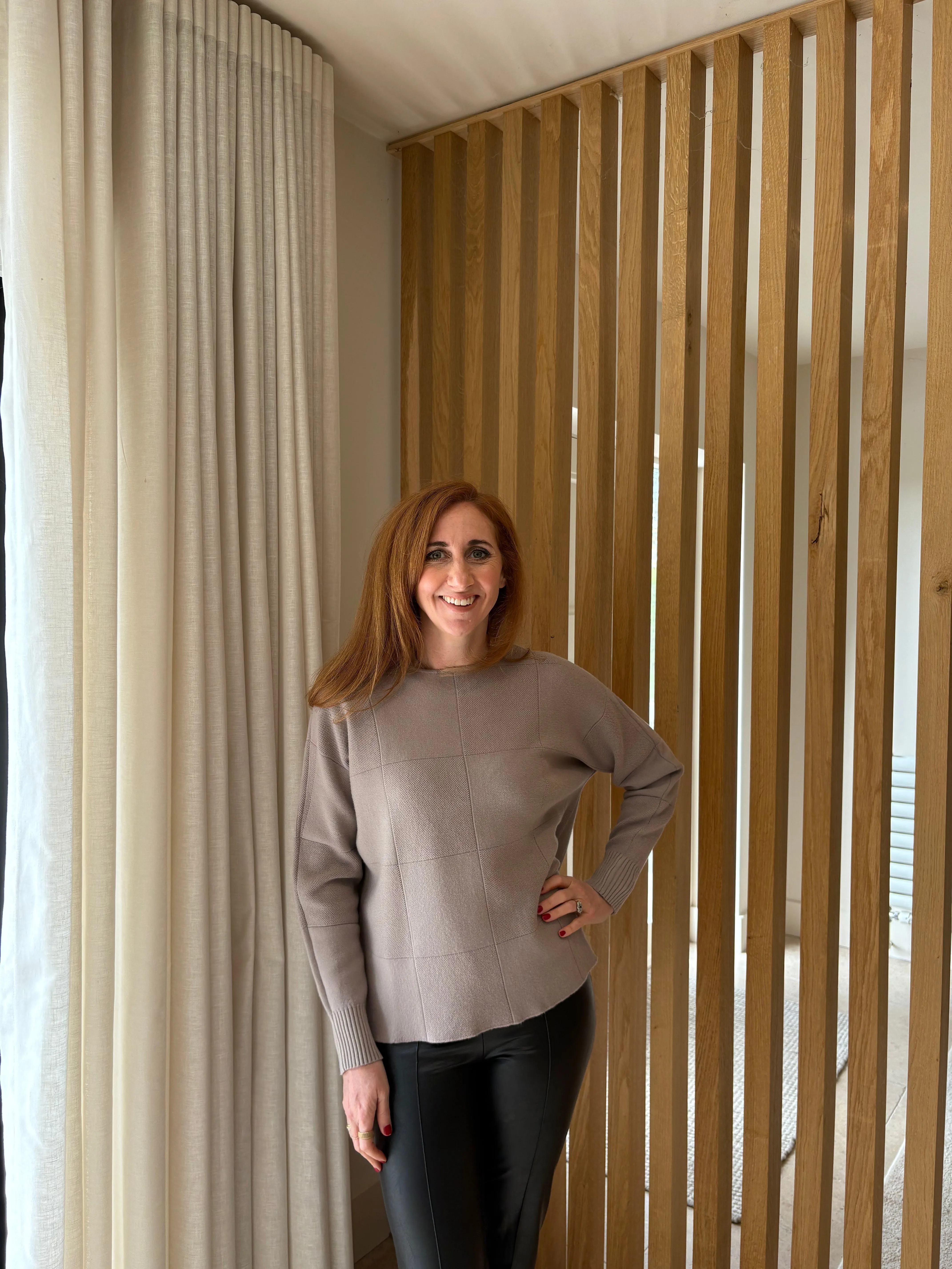 Square Detail Jumper - Taupe