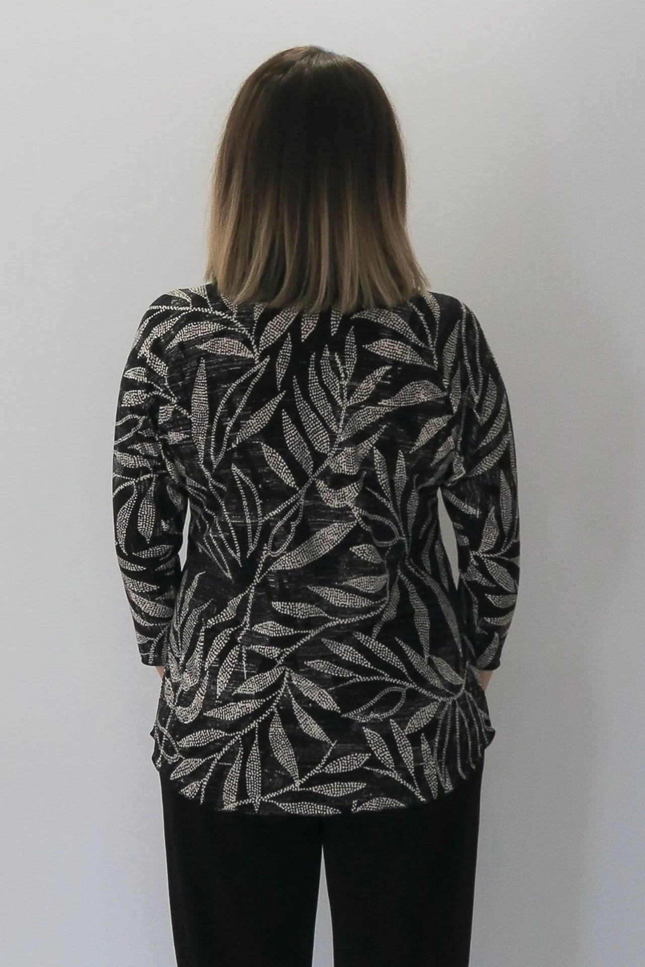 Storm Print 3/4 Sleeve Jersey Top