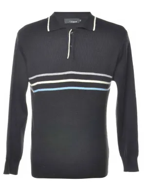 Striped Black Jumper - M