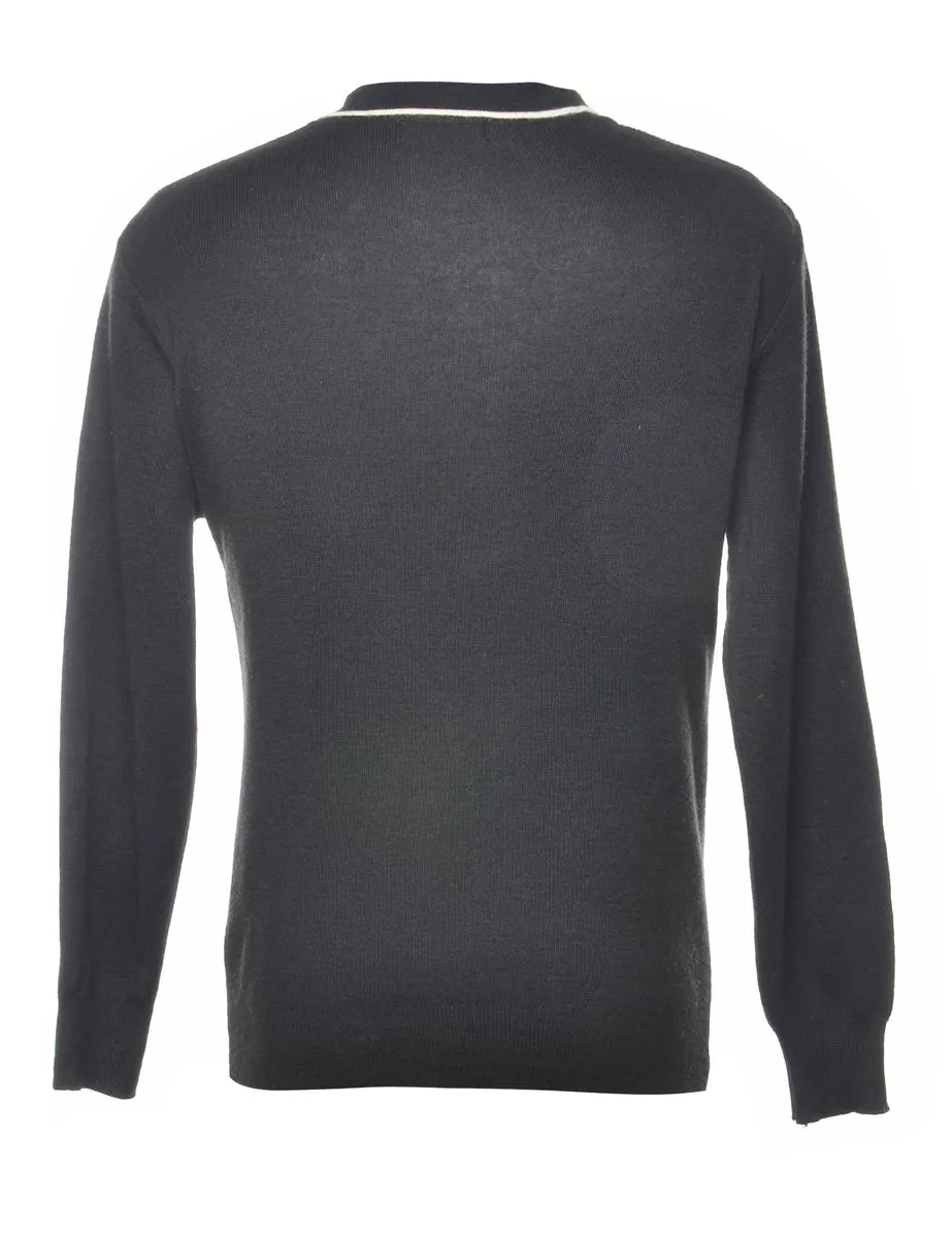 Striped Black Jumper - M