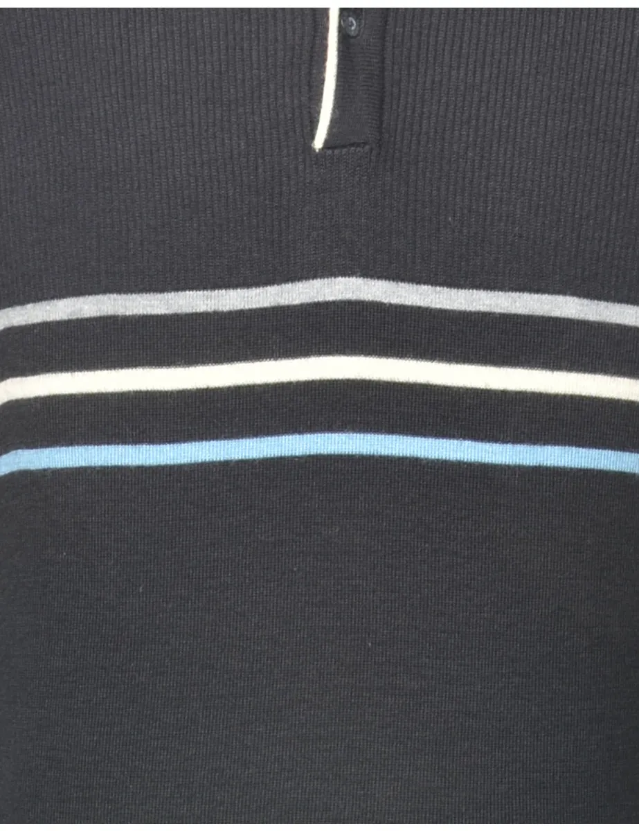 Striped Black Jumper - M