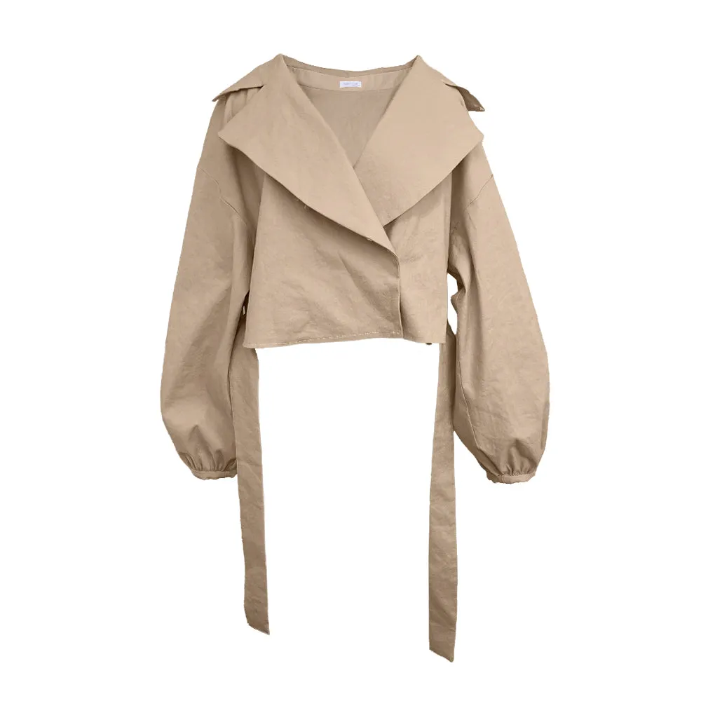 Sustainable Oversized Cropped Linen Jacket