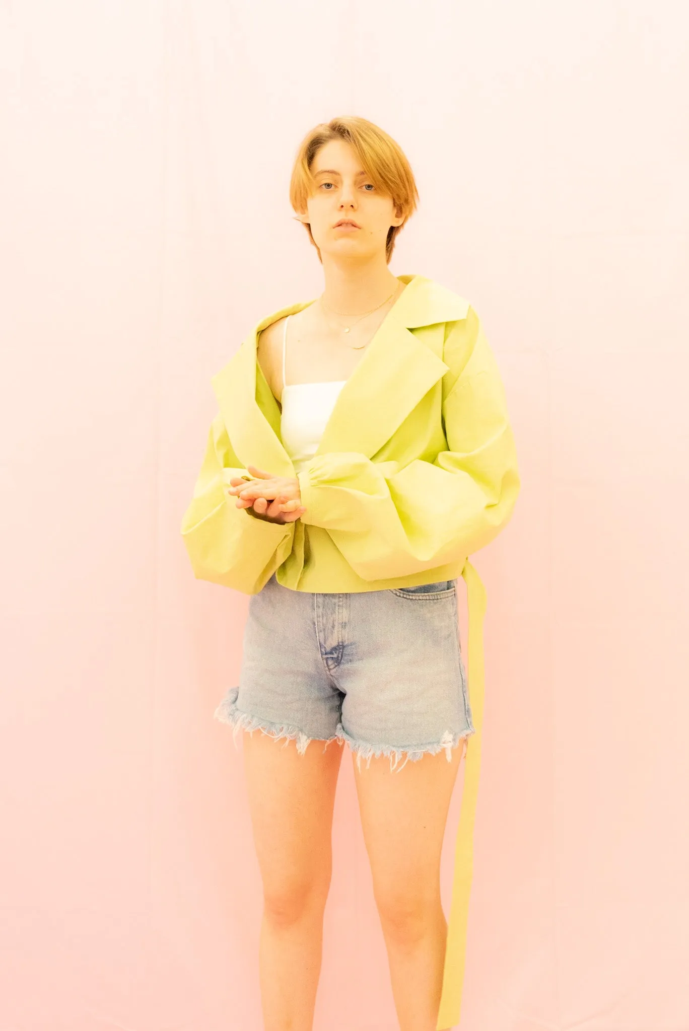 Sustainable Oversized Cropped Linen Jacket