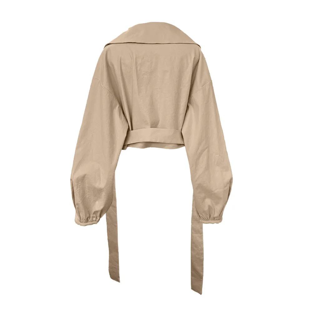 Sustainable Oversized Cropped Linen Jacket