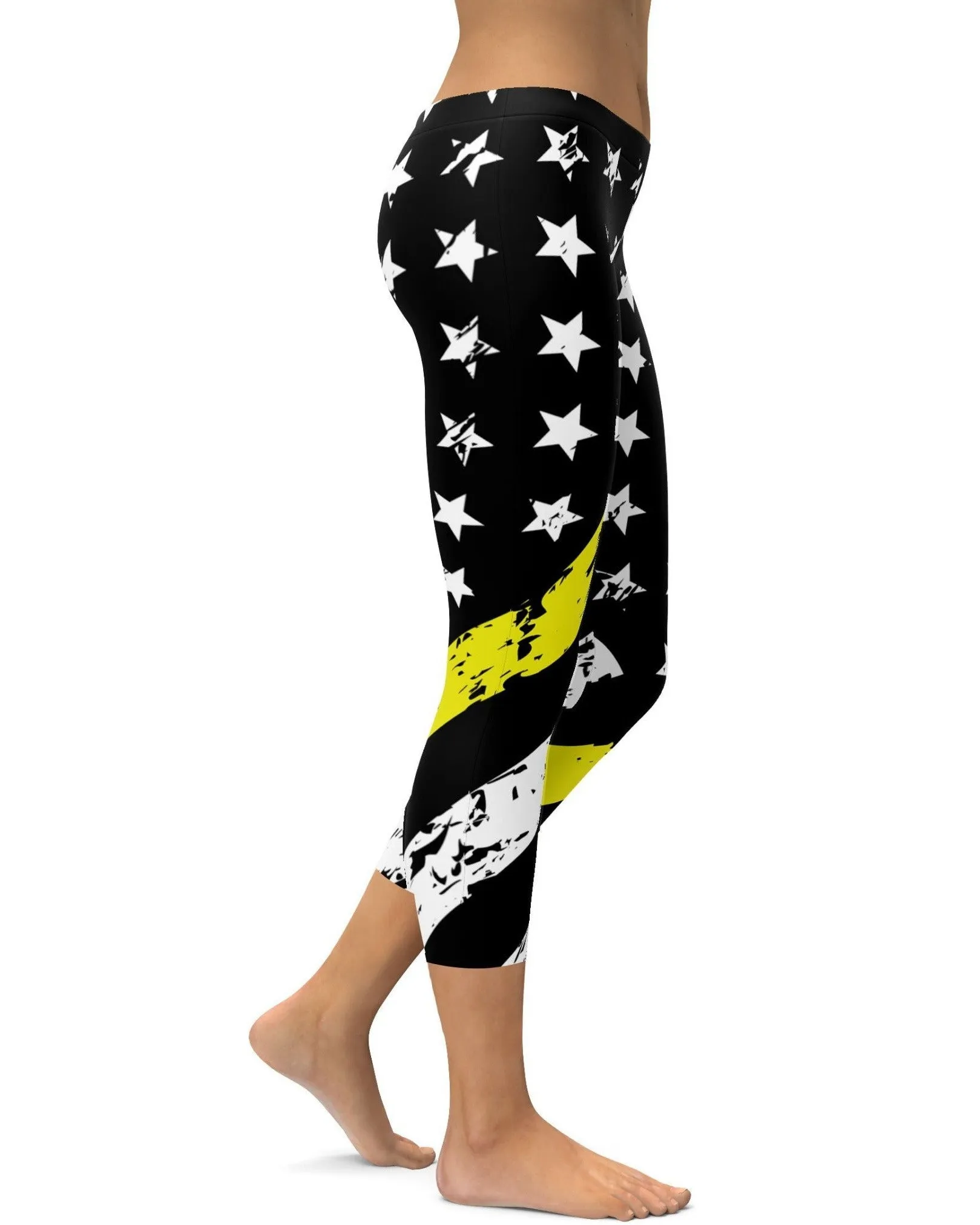 Thin Yellow Line Capris