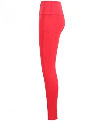 Tombo Ladies Core Pocket Sports Leggings - Coral