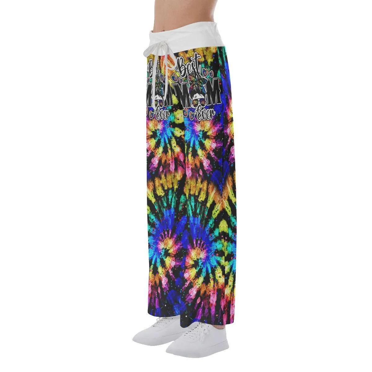 Tornado Effect Rainbow Skull Mom High-waisted Wide Leg Pants