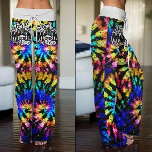 Tornado Effect Rainbow Skull Mom High-waisted Wide Leg Pants
