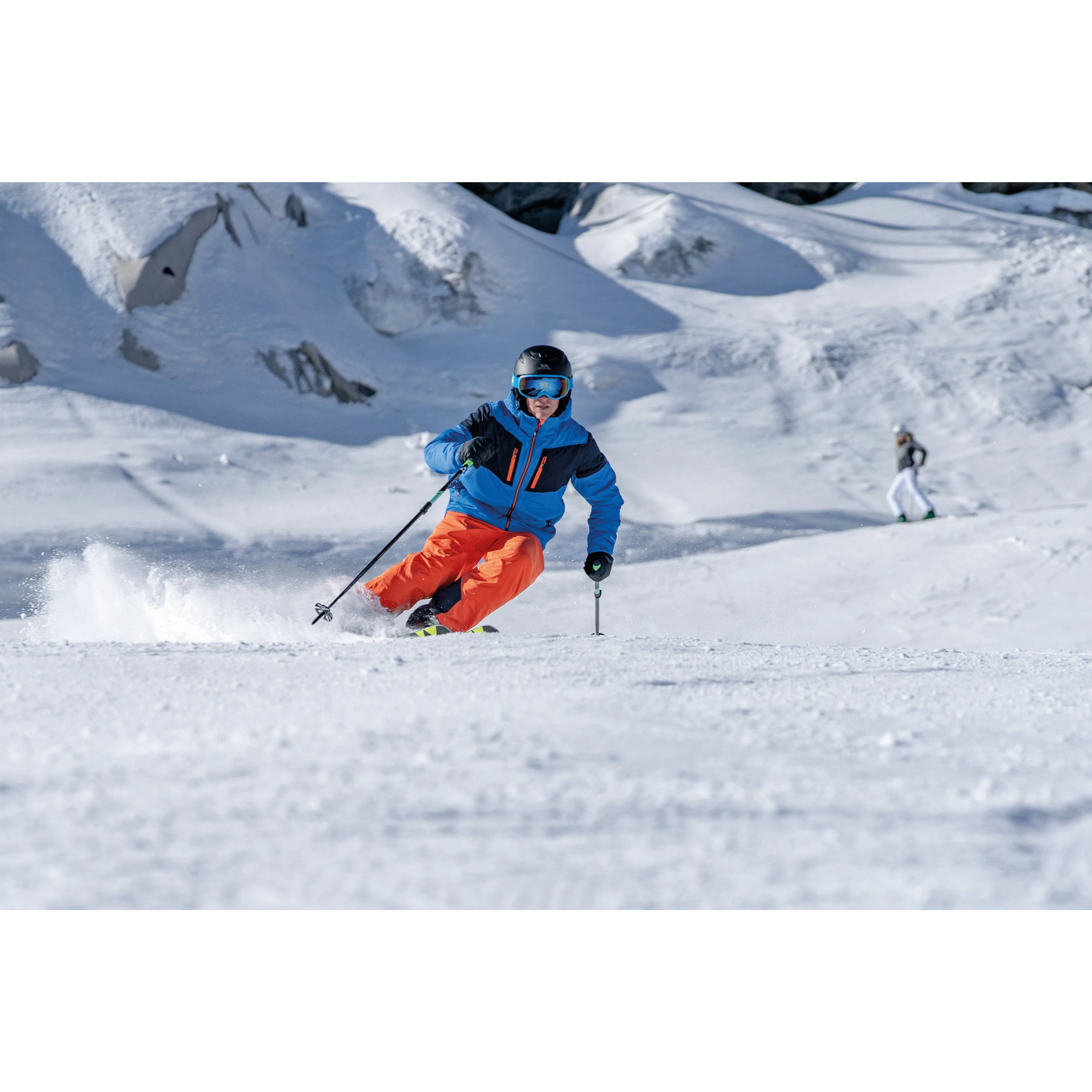 Trevor Mens Lightly Padded Slim Fit Ski Trousers in Orange