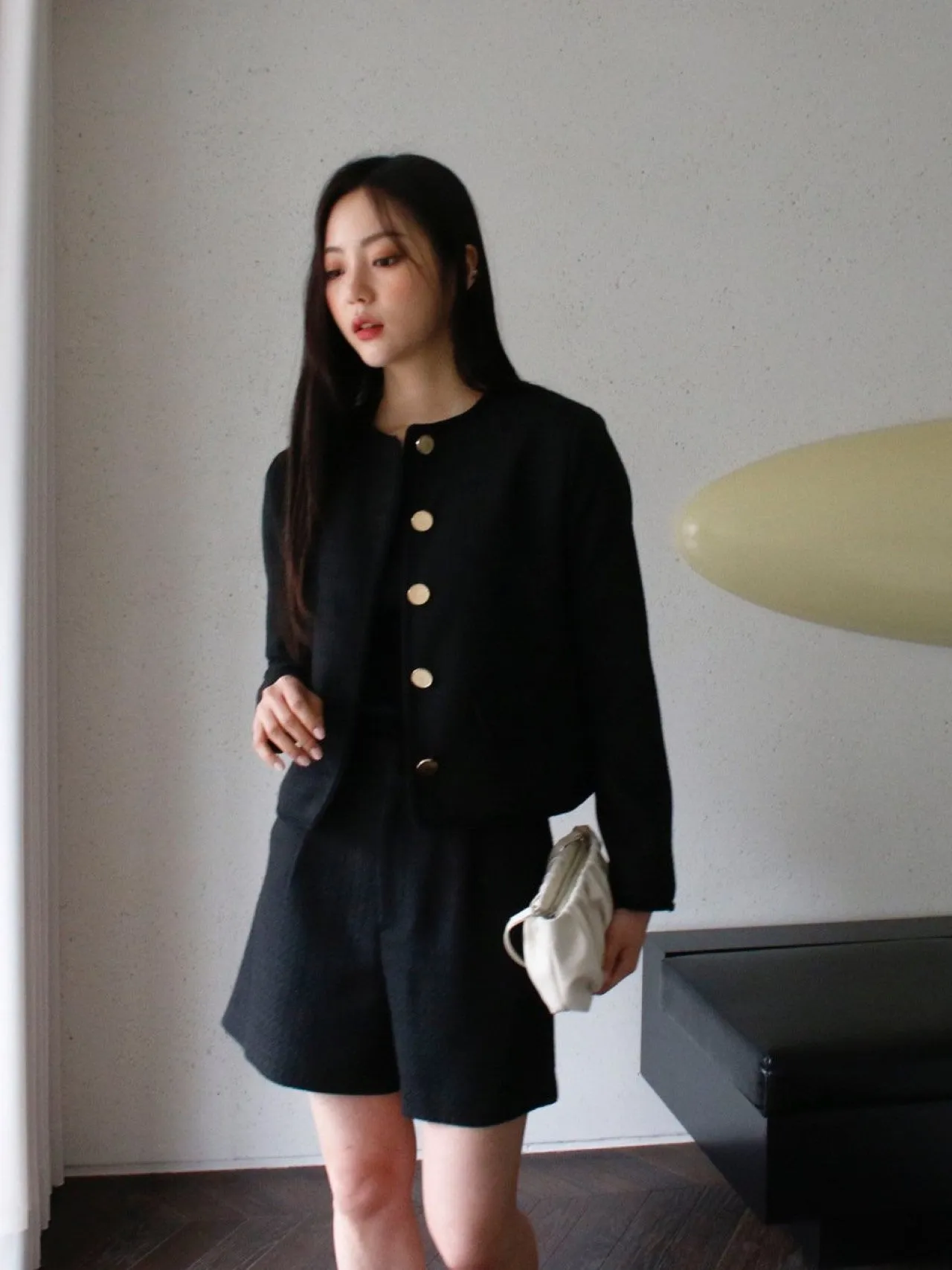 TWEED JACKET WITH GOLD BUTTONS