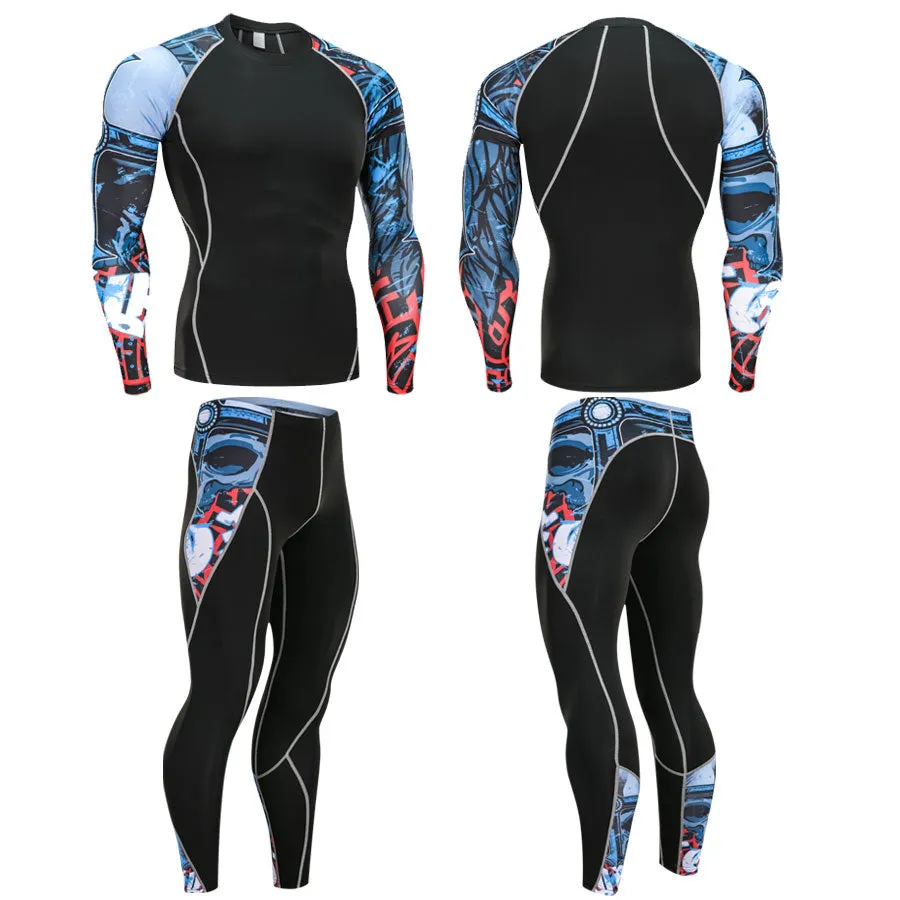 Undead Crusader Long Sleeve No Gi BJJ Compression Rash Guard & Leggings/Spats for Jiu Jitsu, MMA, Grappling & Wrestling Kit