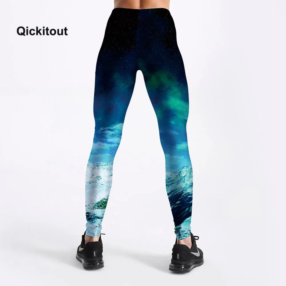 VenusFox Fashion Digital Print Ice and Snow Fitness Leggings