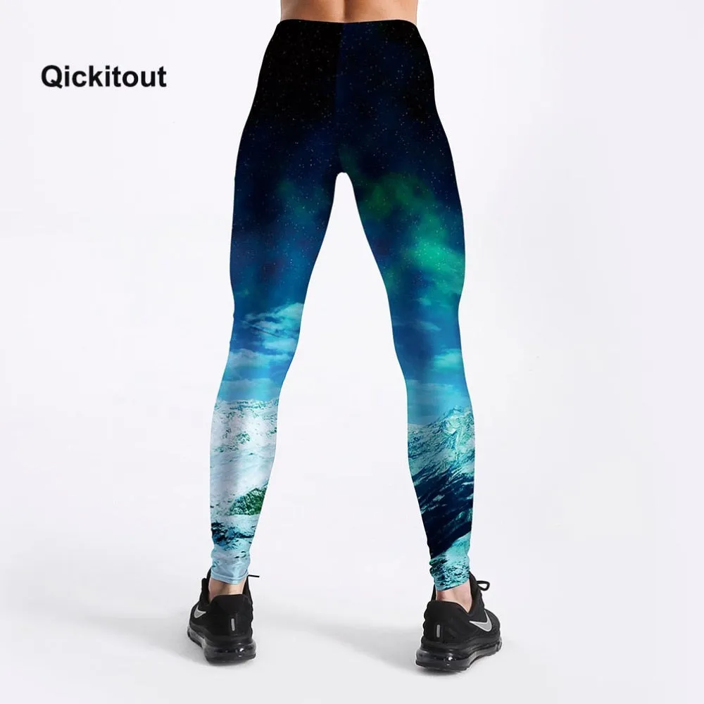 VenusFox Fashion Digital Print Ice and Snow Fitness Leggings