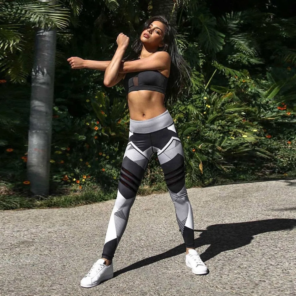 VenusFox Fashion Digital Print Ice and Snow Fitness Leggings
