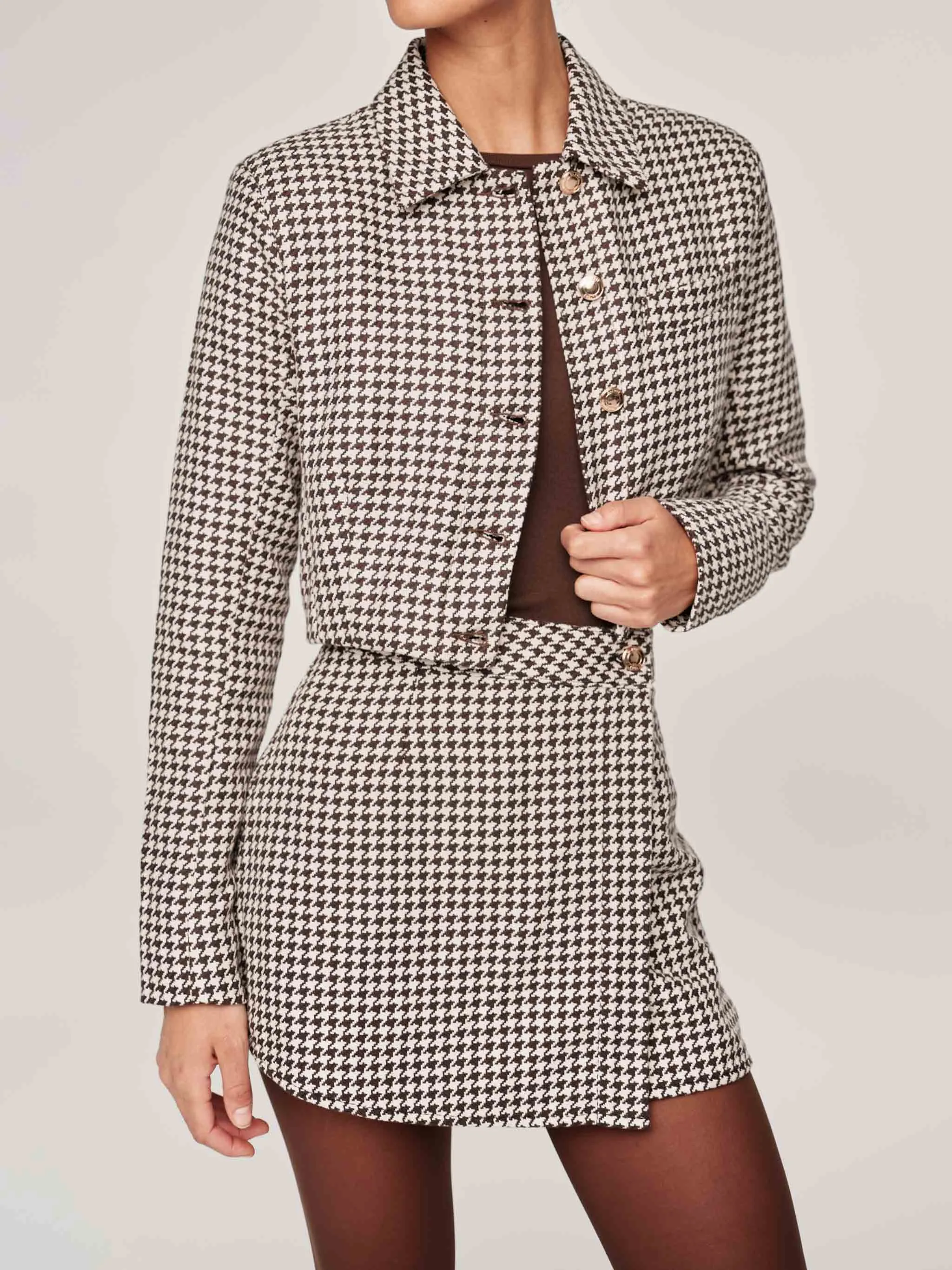 Vika Jacket Cropped | Houndstooth